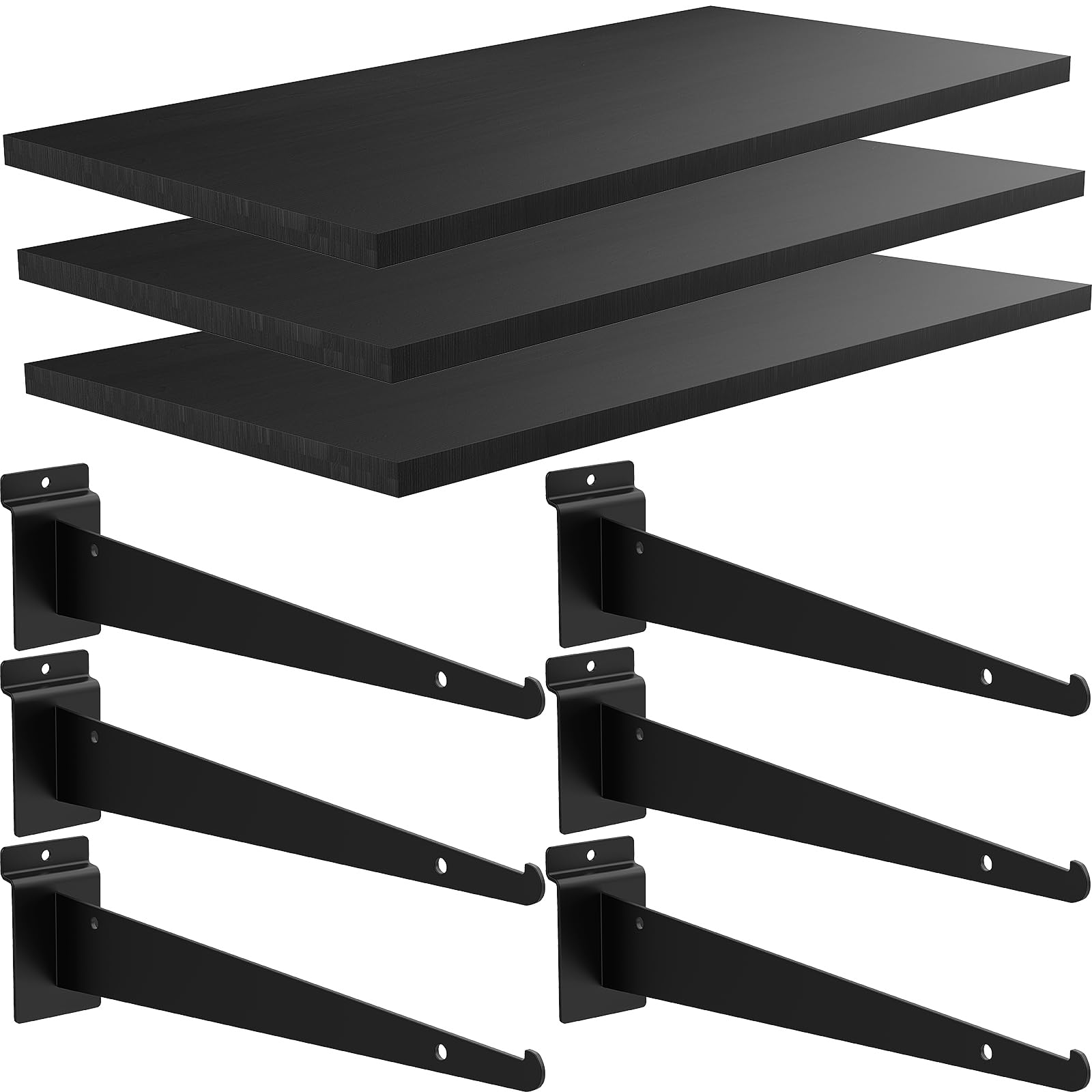 Amazon.com: Tcevily 3 Pack Wooden Slatwall Shelf, 20